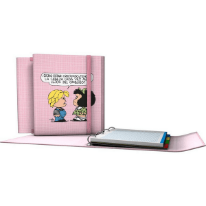 Mafalda Carpesano 4 Anillas A4 y Recambio, Multicolor, A4