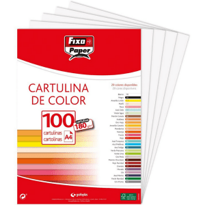 Fixo Paper 11110470 - Pack de 100 – Cartulina blanca A4, 180g