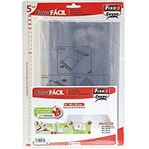 Pack de 5 forros para libros, ajustables, transparente. Material PVC