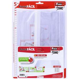 Forros para libros Pack de 5 forros para libros, ajustables, transparente, fixo cover