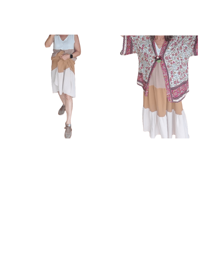 Vestido largo de verano para mujer sin mangas – Estilo boho a rayas en tonos tierra - Imagen 4